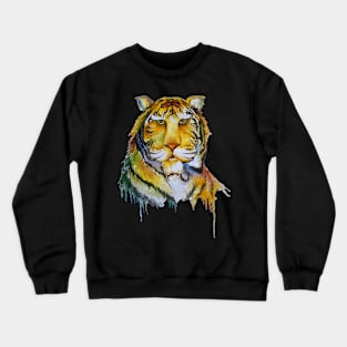 Tiger face painting in watercolor Crewneck Sweatshirt